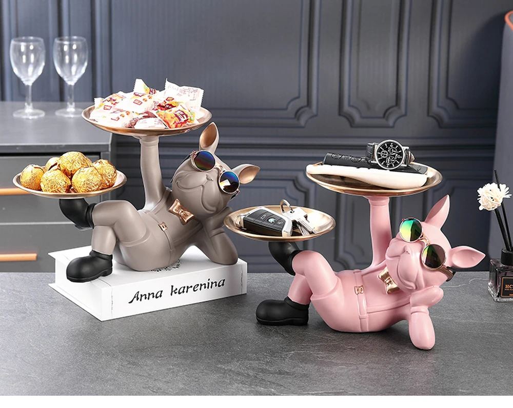 Bulldog Resin Statue – Modern Dog Sculpture Home Decor