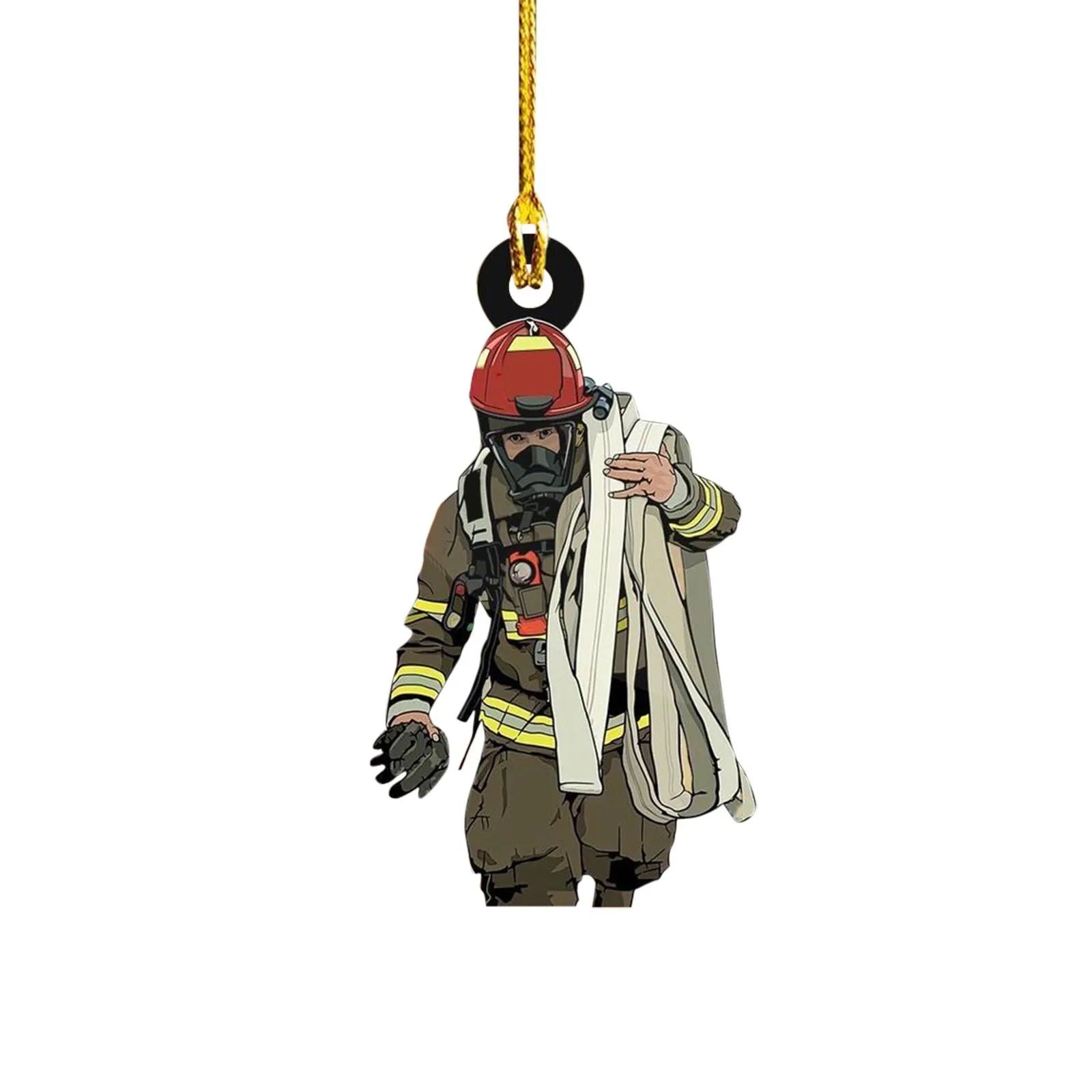 Firefighter Car Hanging Pendant – Rearview Mirror Ornament