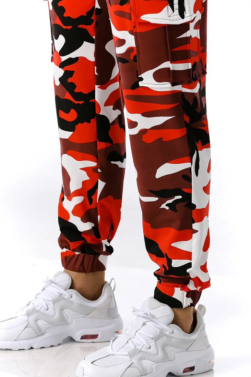 Men’s Camouflage Cargo Joggers – Multi-Pocket Casual Sweatpants