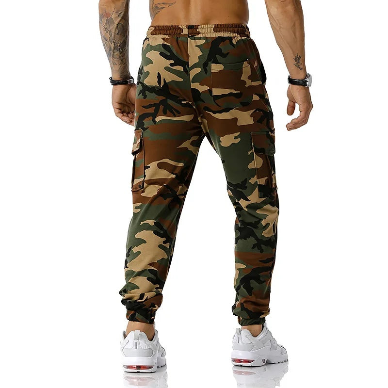 Men’s Camouflage Cargo Joggers – Multi-Pocket Casual Sweatpants