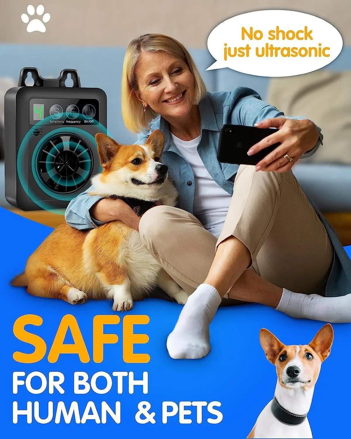Ultrasonic Anti-Barking Device with Digital Display – Indoor & Outdoor