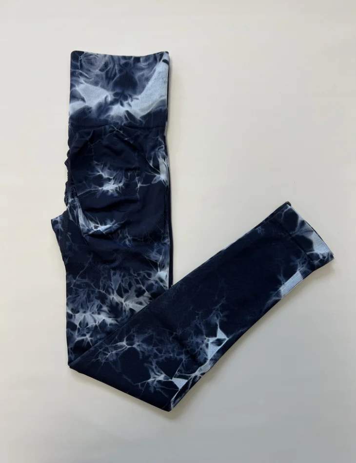 Women’s Tie-Dye Gym Leggings – Seamless High-Waist Yoga Tights