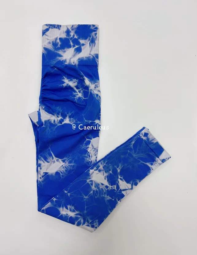 Women’s Tie-Dye Gym Leggings – Seamless High-Waist Yoga Tights