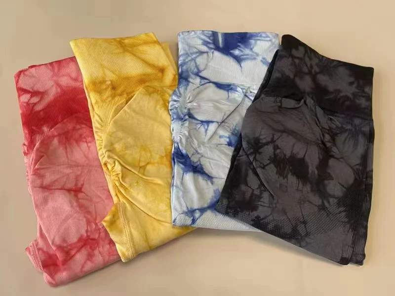 Women’s Tie-Dye Gym Leggings – Seamless High-Waist Yoga Tights