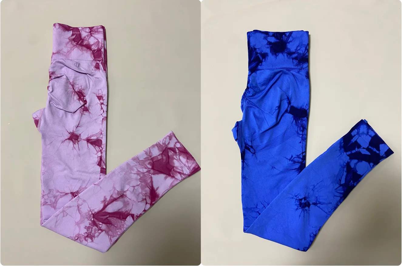 Women’s Tie-Dye Gym Leggings – Seamless High-Waist Yoga Tights